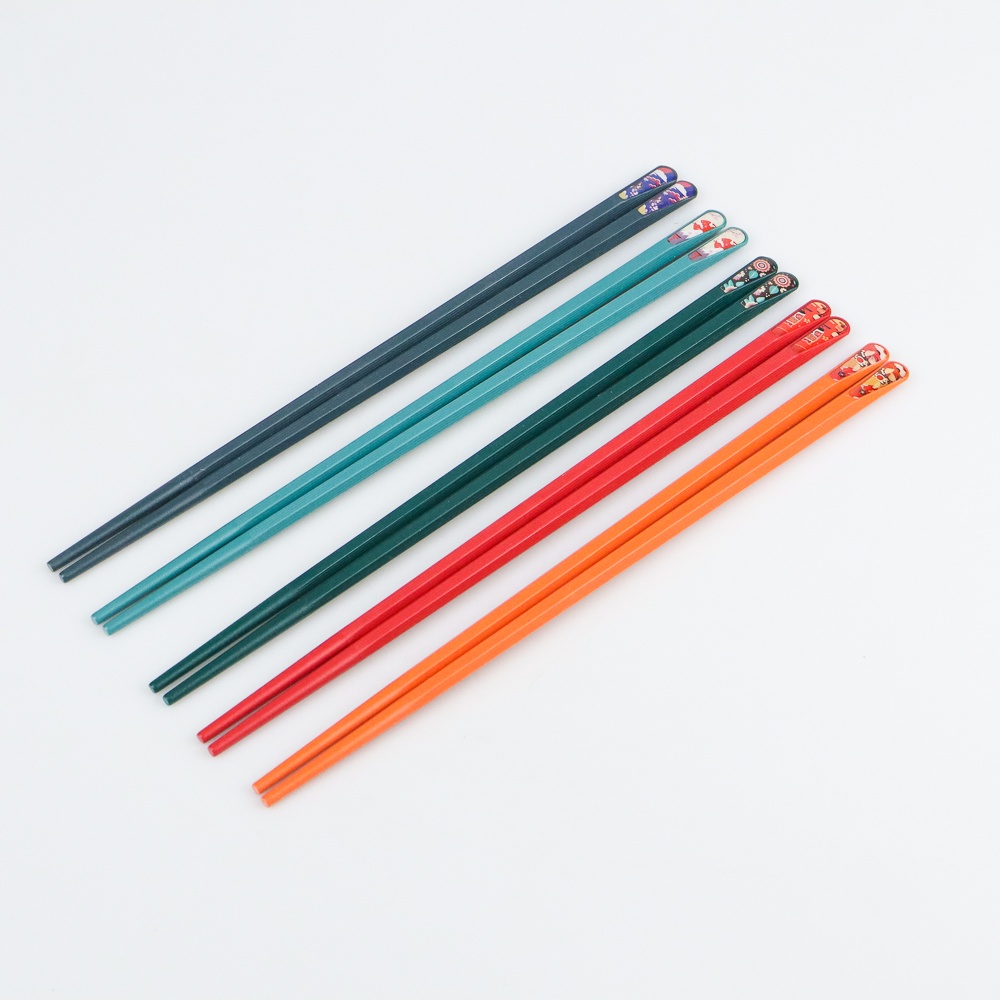 GS8i usemd alat makan sumpit japanese style reusable chopstick 5 pasang - bp02 - multi-color Or-i