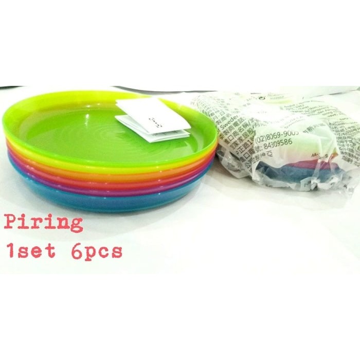 PIRING PLASTIK IKEA WARNA WARNI (1 SET 6PCS)/PIRING PLASTIK IKEA SELLER.