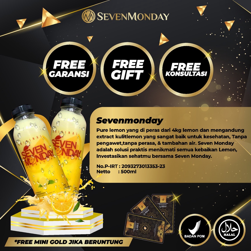 SEVEN MONDAY | PURE LEMON | SARI LEMON ASLI | LEMON DIET | SUMBER VITAMIN C