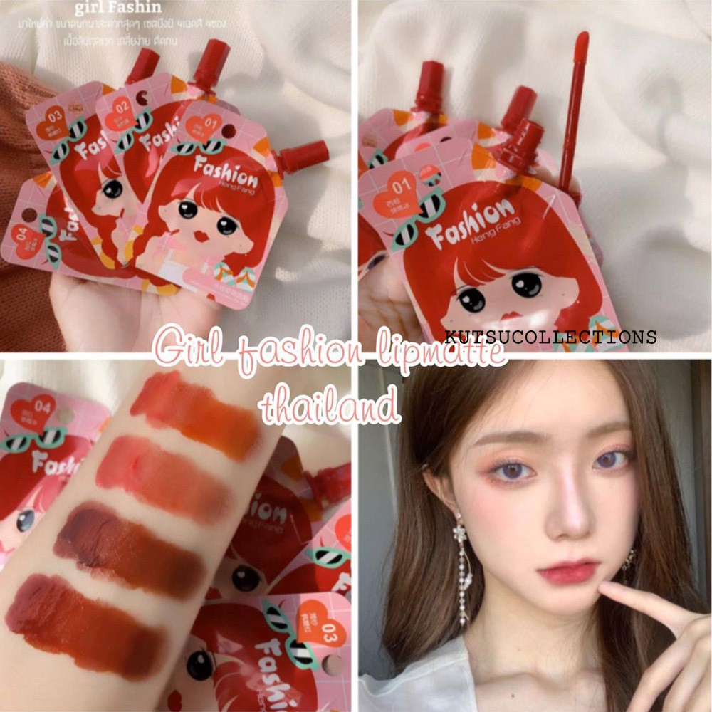 Heng Fang Girl Fashion Thailand Hangfeng Lipstik Sachet Lipmatte Bangkok Hengfang Lipcream Sachet Or