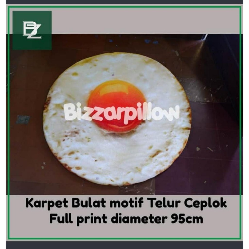 Bizzarpillow Karpet Bulat Motif Telur Ceplok BZ293