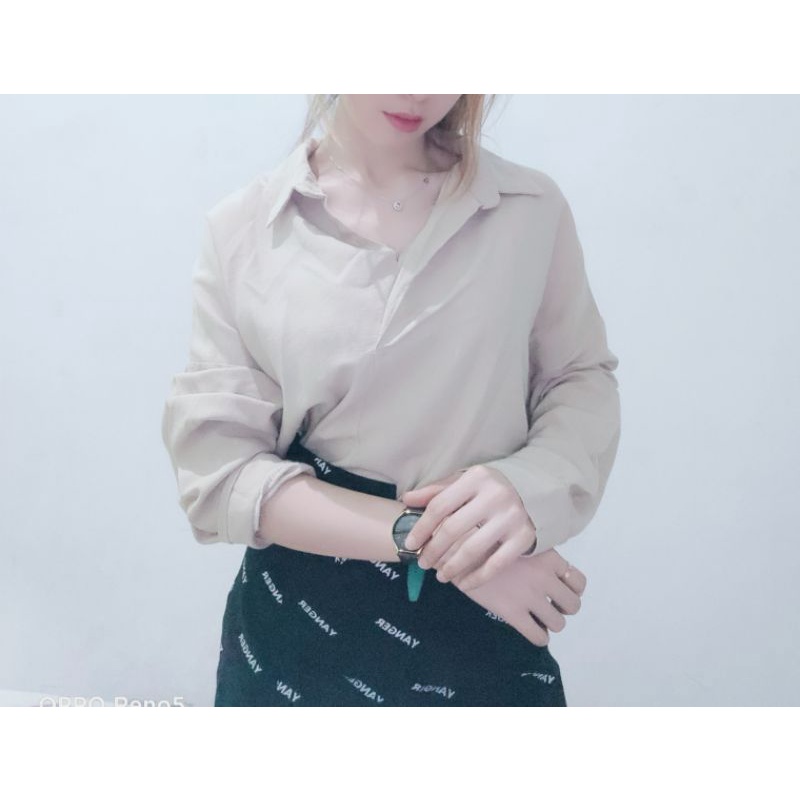 oversize blus wanita lengan panjang