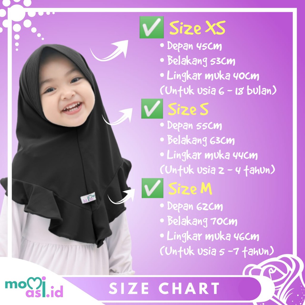 Momiasi - Kerudung Anak Jilbab Hijab Anak Bayi Perempuan Premium Yuki Daily Lemon