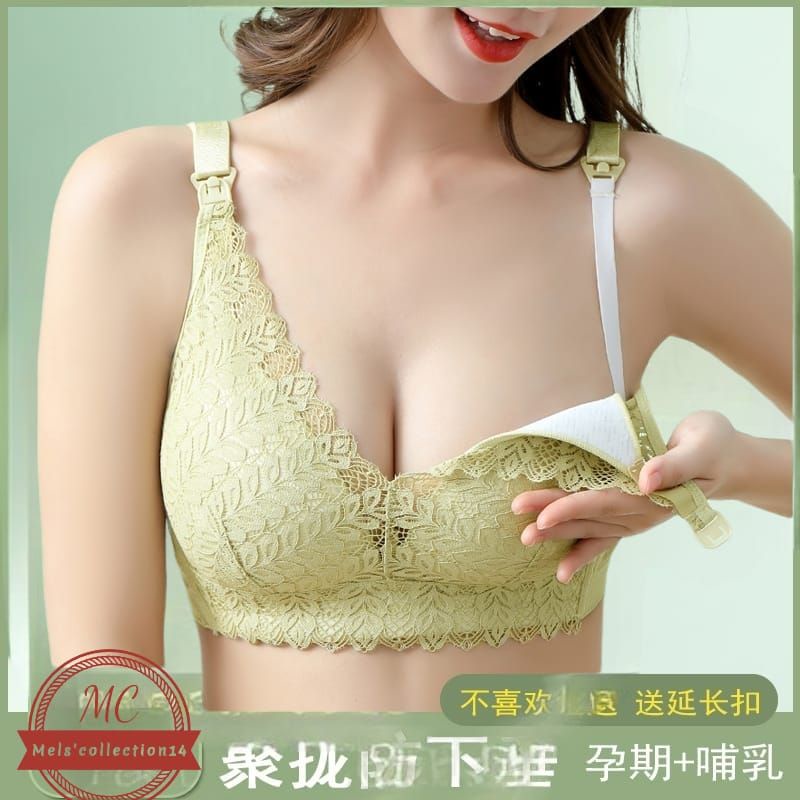 Bra menyusui busa bukaan atas brukat breathable Bh menyusui busa tanpa kawat fashionable