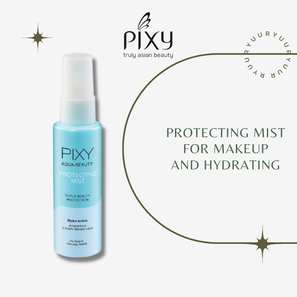 Ningrum - Pixy Aqua Beauty Protecting Mist Spray 60ml 100ml | Perawatan Pelembab Wajah Setting Spray 100% Ori Makeup Tahan Lama - 8027