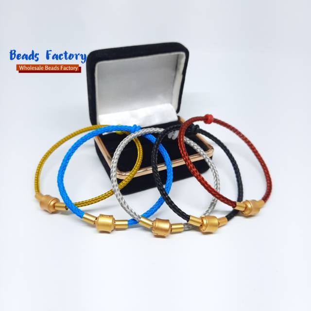 Grosir Gelang Tali Kawat Anti Air Waterproof Pandora Kunci GOLD