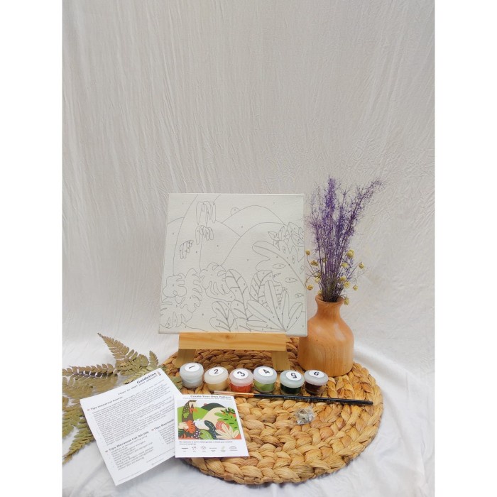 

(TERLARIS) DIY Paint by Number Coloring Canvas Kit Lukisan Forest Nature SIDE