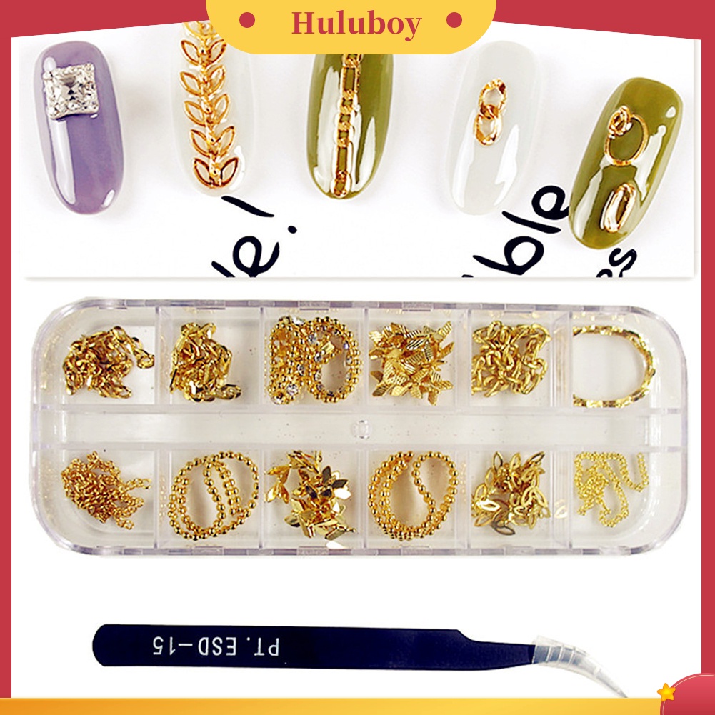 Huluboy Huluboy♡ Rantai Metal 3D Untuk Dekorasi Nail Art DIY