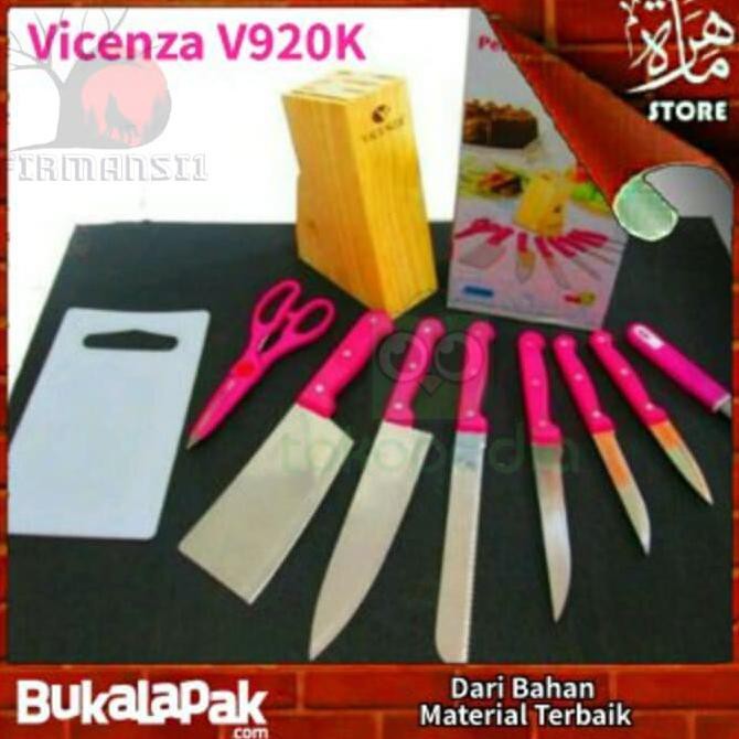 Pisau Dapur N1K182 Tajam. Terbukti Terbaik. Set Vicenza V920K Pink. Kokidapur57
