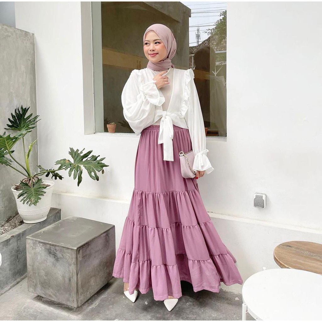 DISKON ELLEN SKIRT - ceruty skirt / basic skirt / rok basic / rok polos / casual skirt