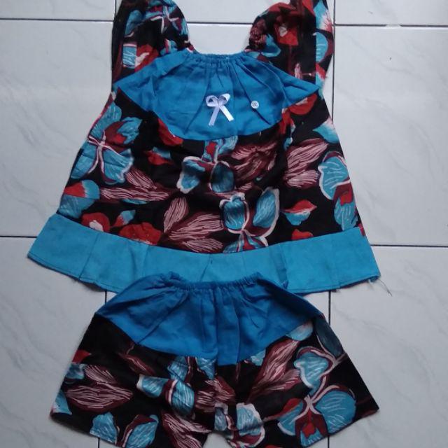 (cod) Setelan Perca Batik Anak Perempuan Cewek 1-5 Tahun Murah Kekinian Grosir