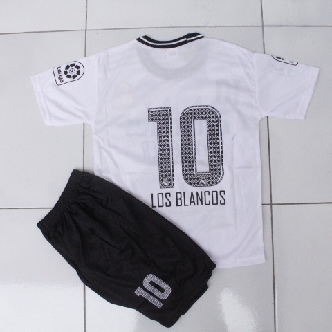 SETELAN BAJU BOLA ANAK REALMADRID PUTIH USIA 0-12THN