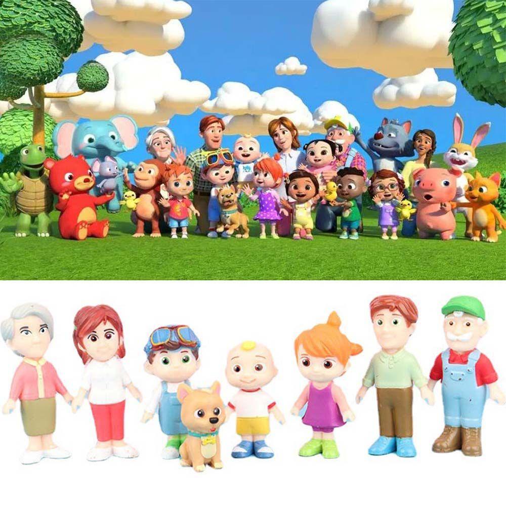 Lanfy Anime Cocomelon Kid Mainan Dekorasi Keluarga Adik Kakak Sahabat Bayi PVC JoJo Cocomelon Model Figuals