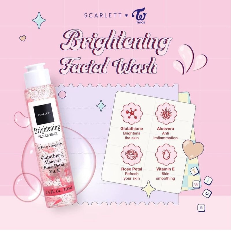 Brightening dan acne facial wash scarlett