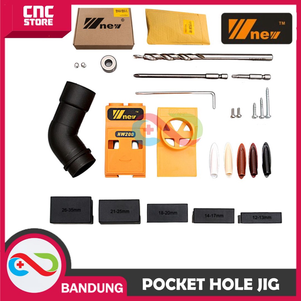 WNEW POCKET HOLE JIG 2 LUBANG PRESISI DUST PORT SET WOODWORKING