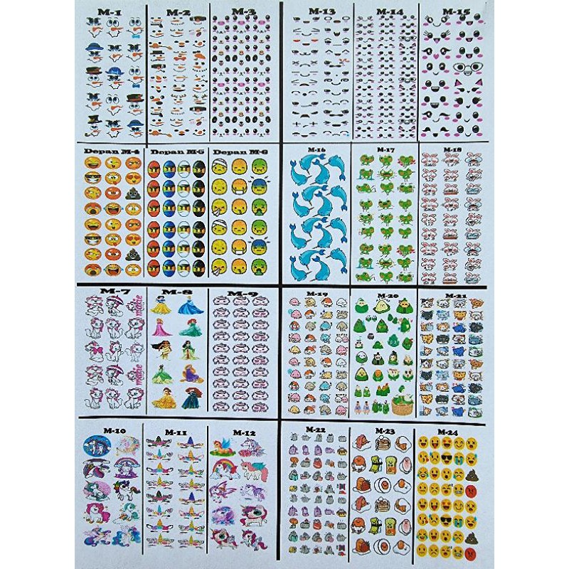 

Edible stamp/edible picture/stiker makanan dan minuman M1-M24