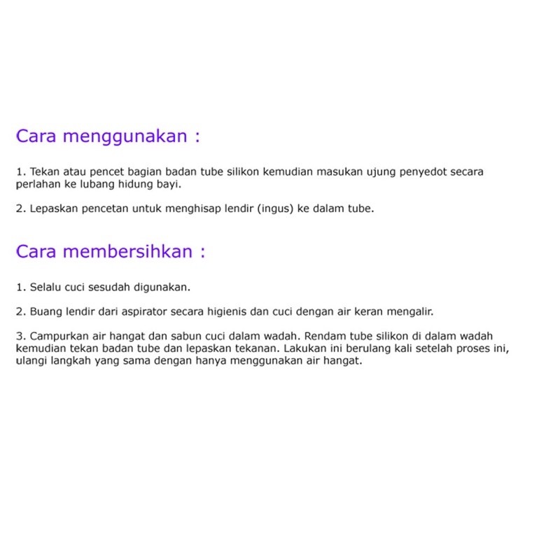 Baby Safe NAS01 Nas02 Nasal Aspirator - Penyedot Ingus Bayi - Sedot Ingus Bayi