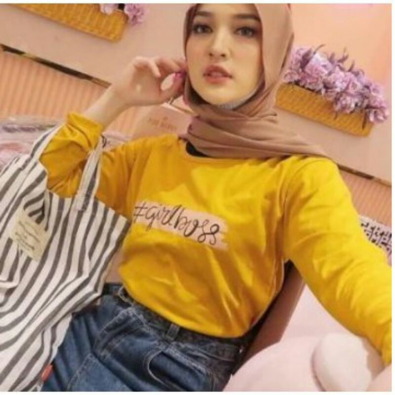 KAOS | KAOS WANITA | KAOS LENGAN PANJANG | TUMBLR TEE "GIRL BOSS"