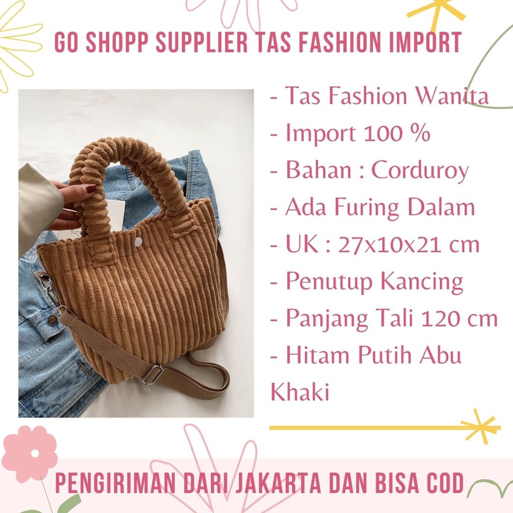 Tas Selempang Bahu Wanita Corduroy Import - Tas Slempang Wanita Fashion Korea - Tas Pesta Wanita Terbaru Import Kekinian - Tas Korea - Tas Wanita Murah [TG04]