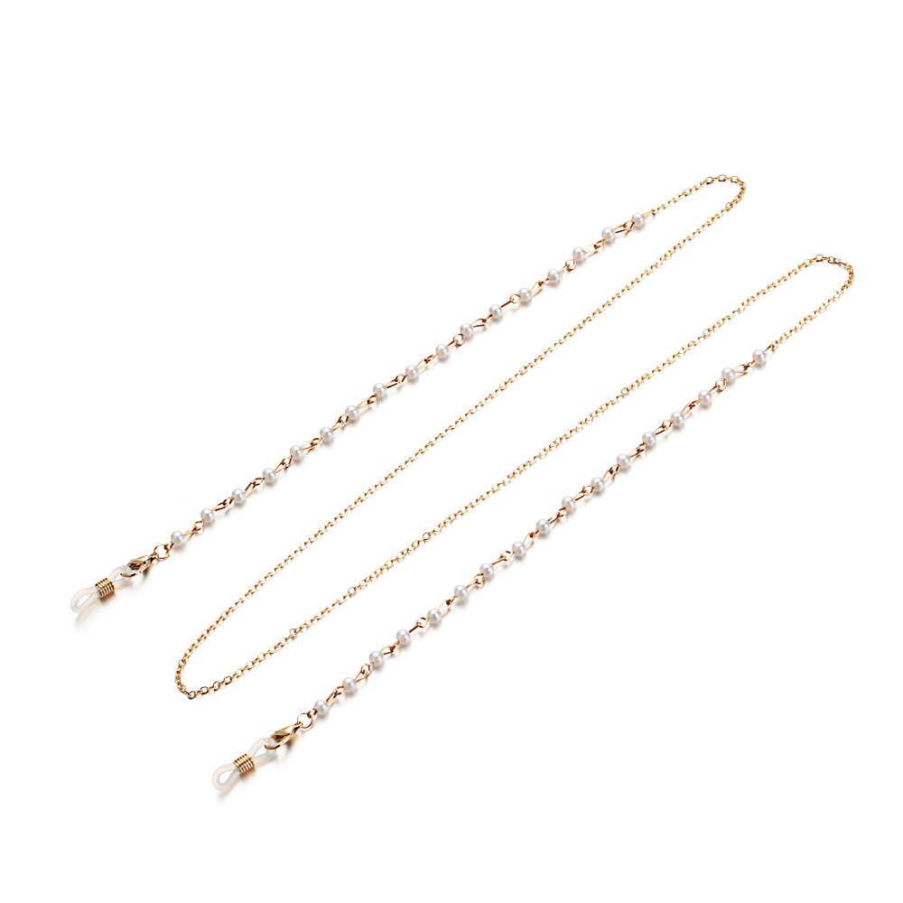 Pistachio Tali Lanyard Holder Kacamata Baca Hias Mutiara Anti Hilang Untuk Pria / Wanita-YJL011