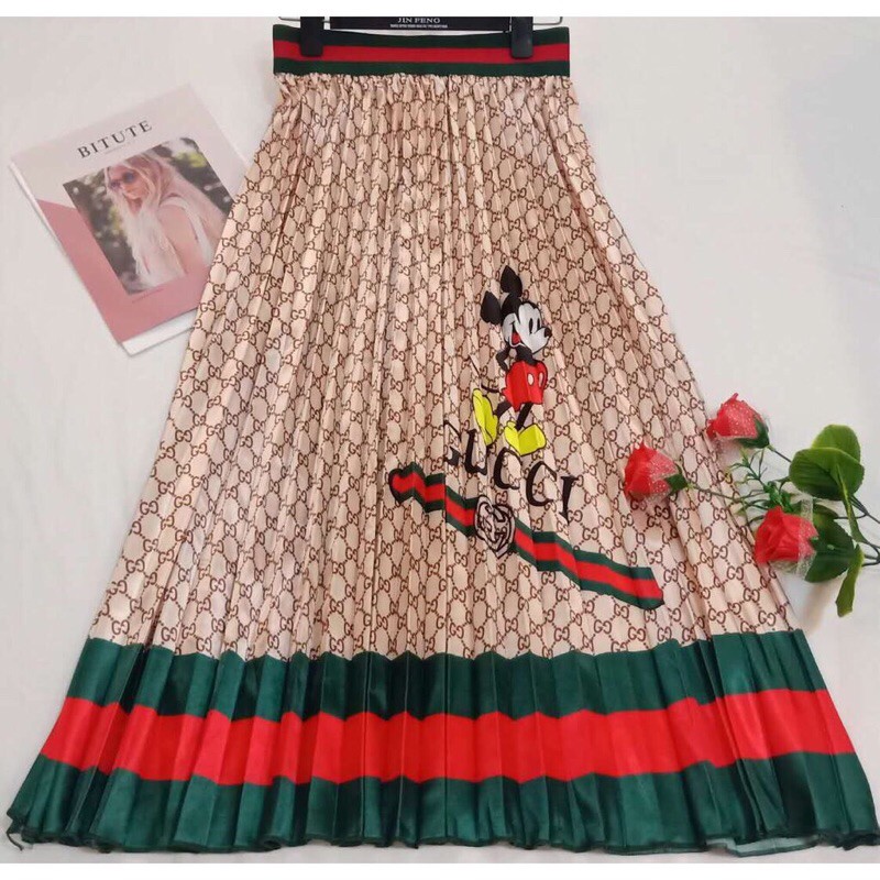 ROK PLISKET GUCCI IMPORT / PLEATED SKIRT IMPORT / ROK TUTU LACE 3 LAYER IMPORT E1