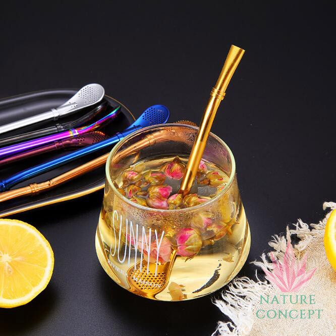 Nature Concept Stainless Steel Straw Spoon Sendok Sedotan