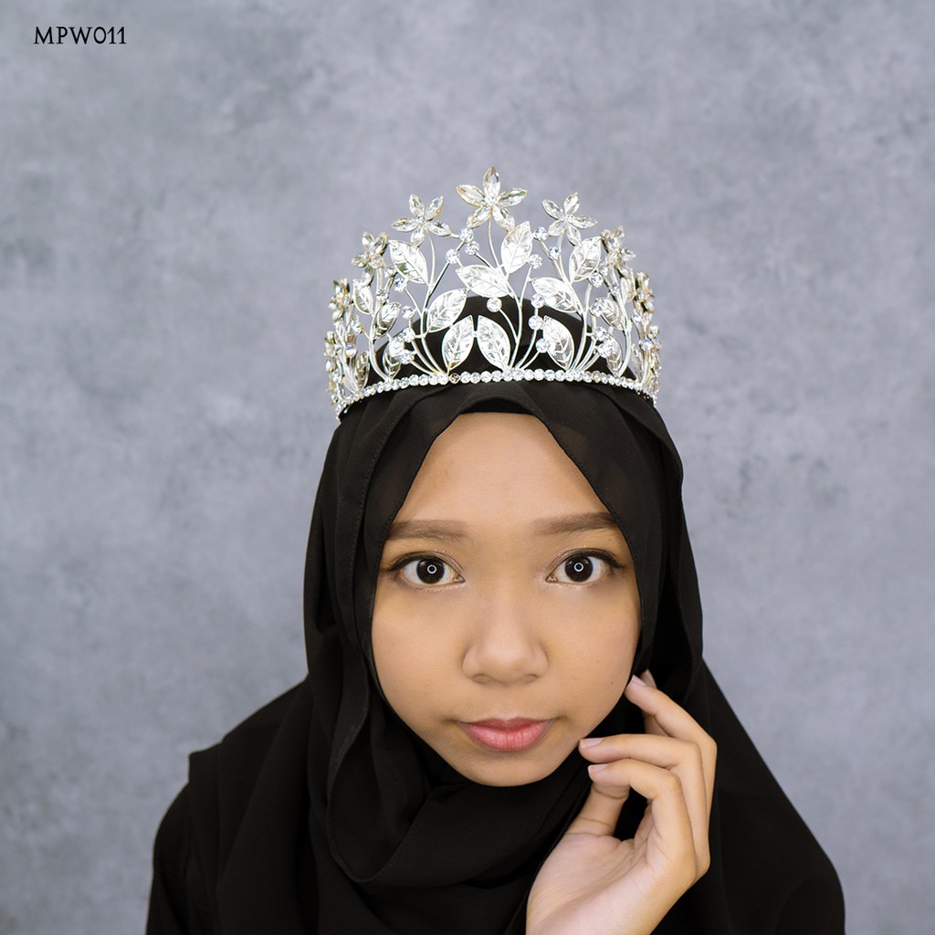 [TOKO TERPERCAYA] AKSESORIS PERNIKAHAN WEDDING CROWN WANITA HIJAB BUNGA MPW011