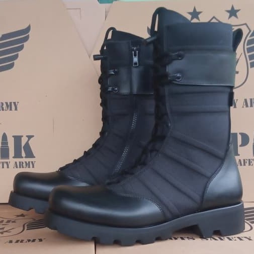 SEPATU PDL NINJA KULIT ASLI MERK APIK SEPATU PDL TNI POLRI SECURITY SATPAM SEPATU BOOTS PRIA KULIT