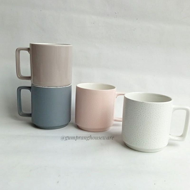Gelas Mug Besar Stax Stack Keramik 500 ml - Stackable mug colortrio noritake