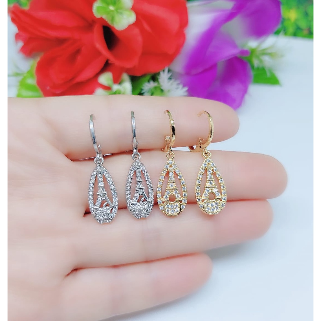 Anting permata lapis emas perhiasan fashion J-L