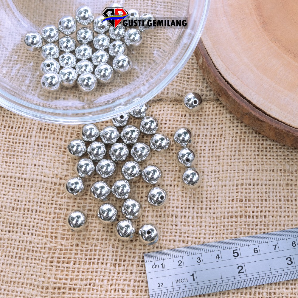 Isi 6pcs Mutiara Metalic Silver Gold Hiasan Aksesoris Handmade