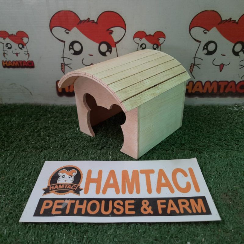 RUMAH HAMSTER/GERBIL/PETS NATURAL WOODEN HOUSE BY HAMTACI