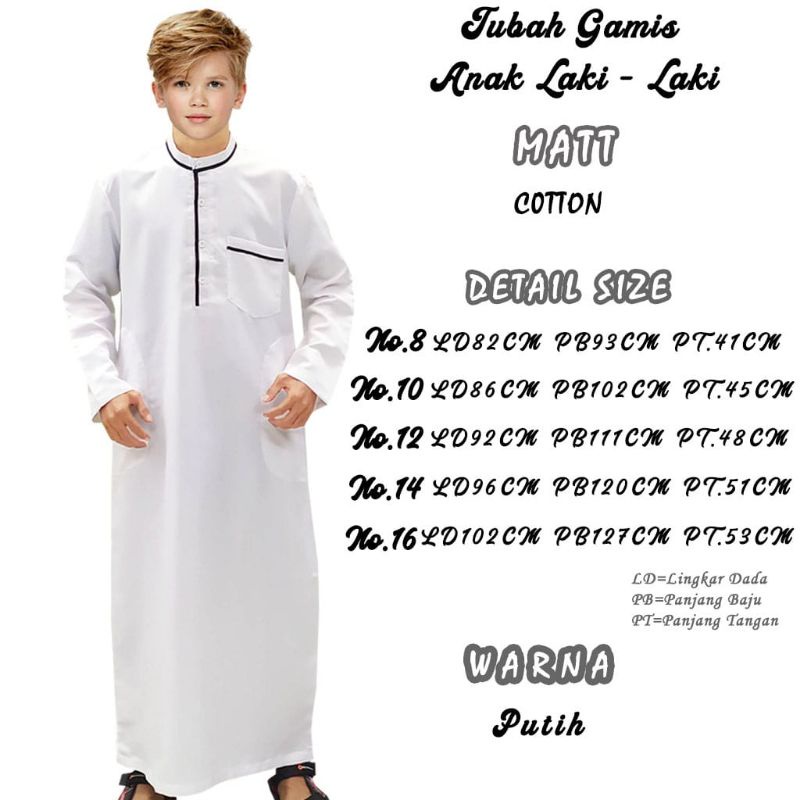 Jubah Anak Laki Laki GAMIS ANAK PREMIUM Baju Koko Jubah Anak Laki Laki Tanggung tangan panjang terbaru-3
