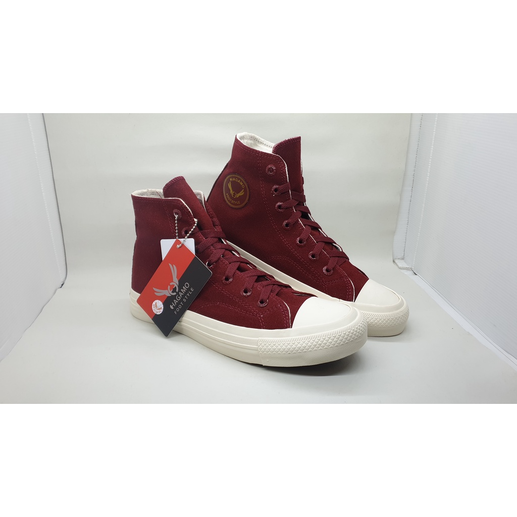HAGAMO INDONESIA - HAGAMO GALAXY HIGH RED MAROON - Sepatu Sneakers Casual Original Brand Lokal - Sep
