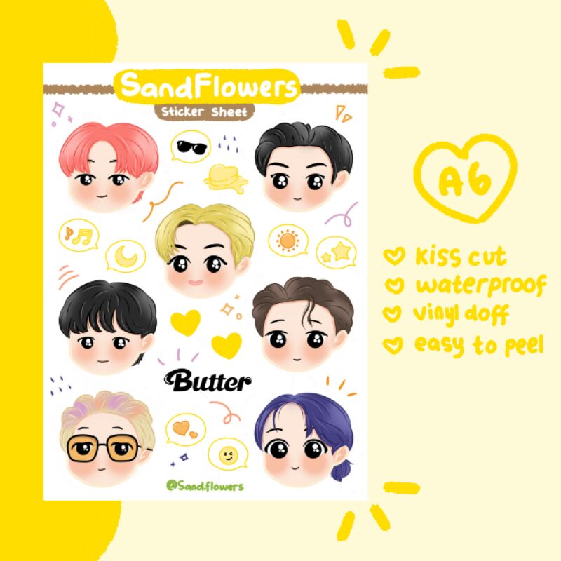 

SAND FLOWERS - BTS Butter Merch STICKER SHEET