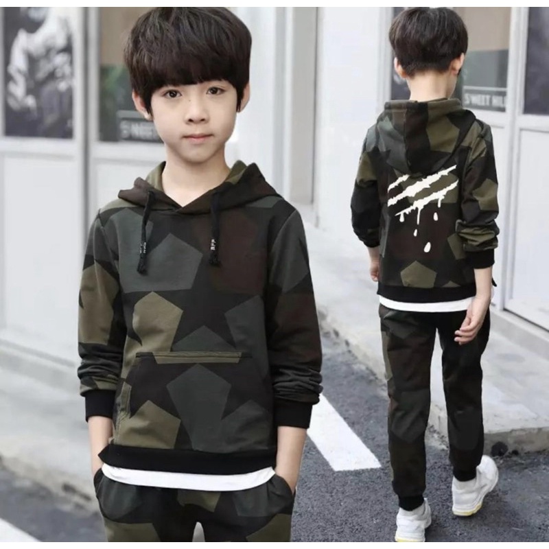 hodie anak setelan sweater dan celana joger anak 1-5 tahun grosir