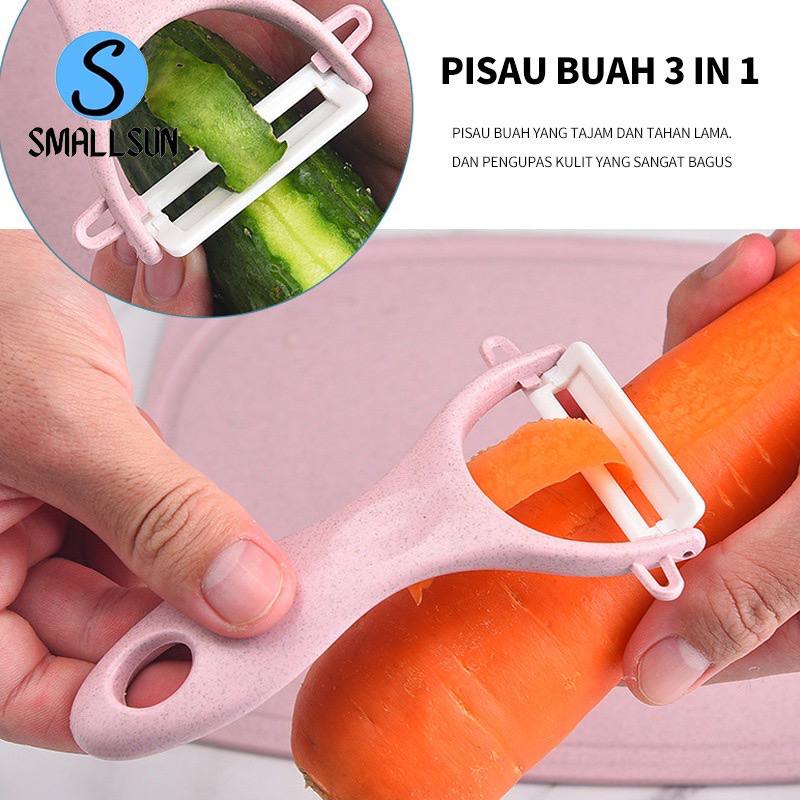 TGM - PISAU SET TALENAN 3IN1 STAINLESS PISAU PENGUPAS BUAH SAYUR DAPUR KNIFE PEELER FRUIT CHOPPING BOARD PEELER