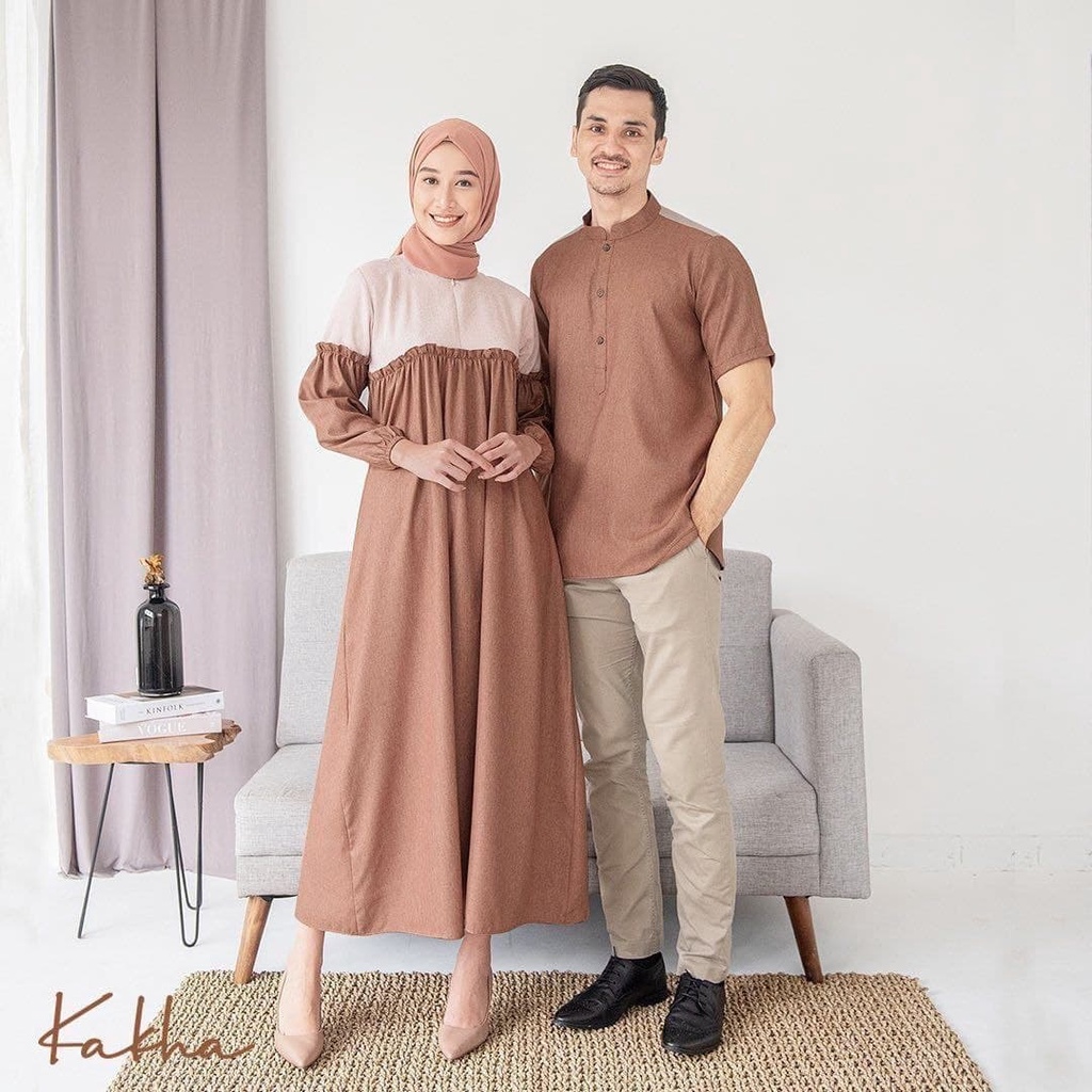 COUPLE KELUARGA MUSLIM BAJU SARIMBIT KELUARGA &quot;KAKHA SERIES' AYAH IBU ANAK LEBARAN SYAR'I BAJU KOKO PRIA GAMIS ANAK