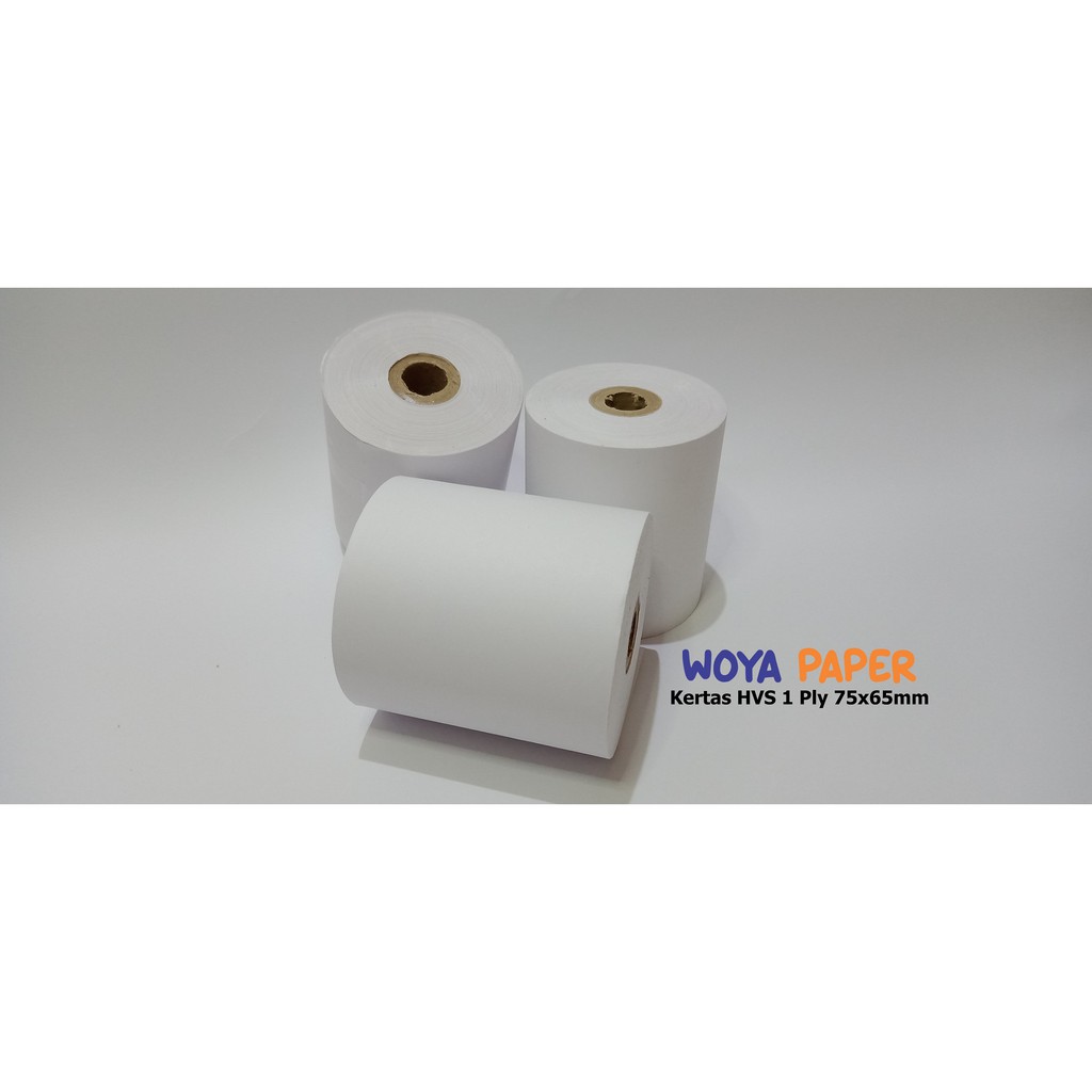 WOYA Kertas Kasir Struk Paper Roll HVS 1ply 75x65mm POS Printer Dot Matrix 1 ply 75 x 65 mm 75mm 75x65 mm