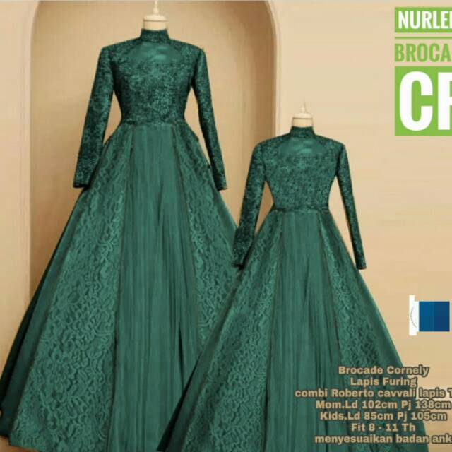 Copel gaun mewah brokat momkids