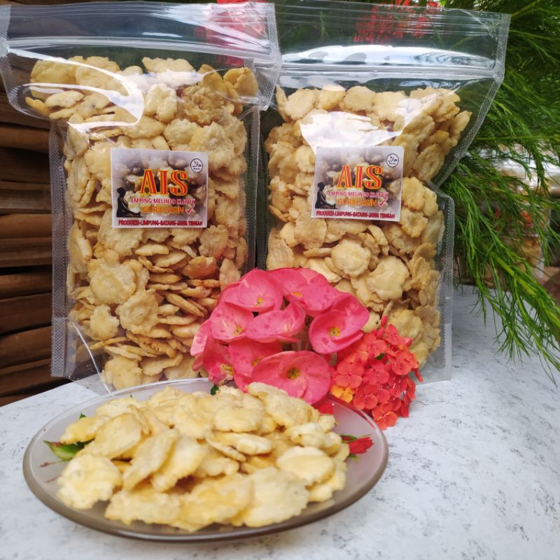 

AIS emping melinjo gurih asin 1/4kg / emping melinjo kletuk rasa gurih asin 500gram