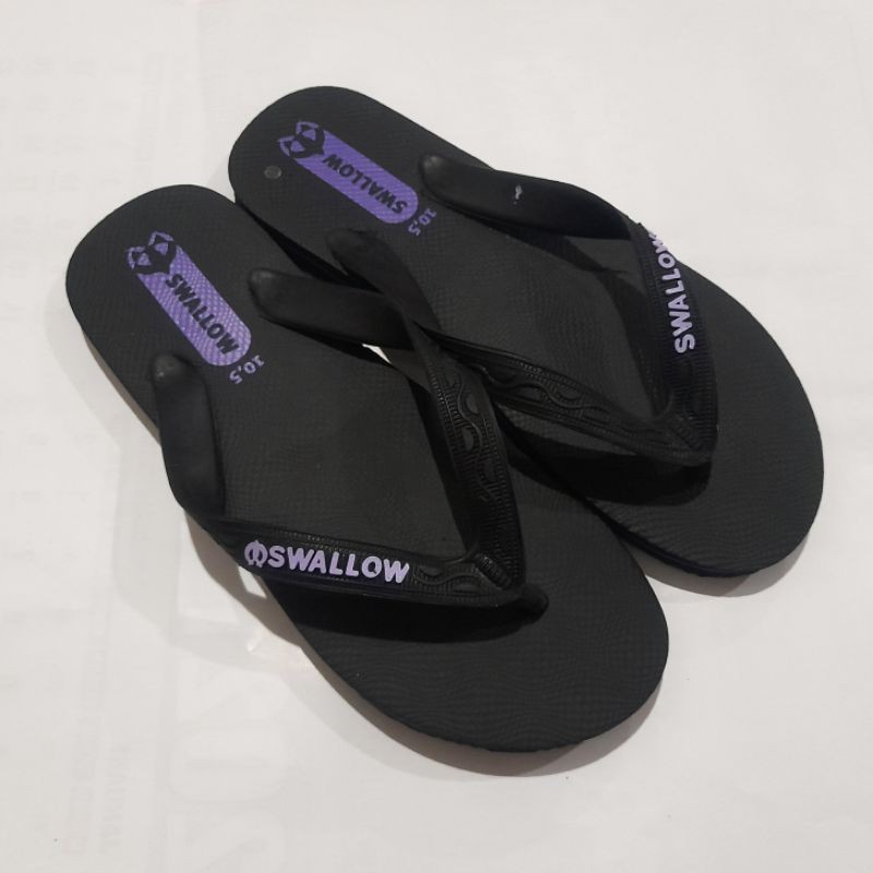 Sandal Jepit Swallow Hitam m02 37 - 42 original