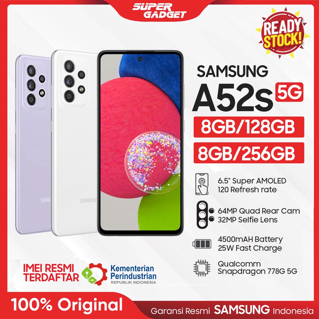 Samsung Galaxy A52s 5G 8/128 8/256 GB RAM 8 ROM 128GB 256GB Original Handphone Smartphone Android GaransI Resmi