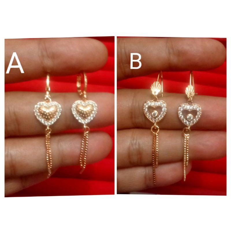 Sdr44. Anting xuping wanita lapis emas dgn mata zircon