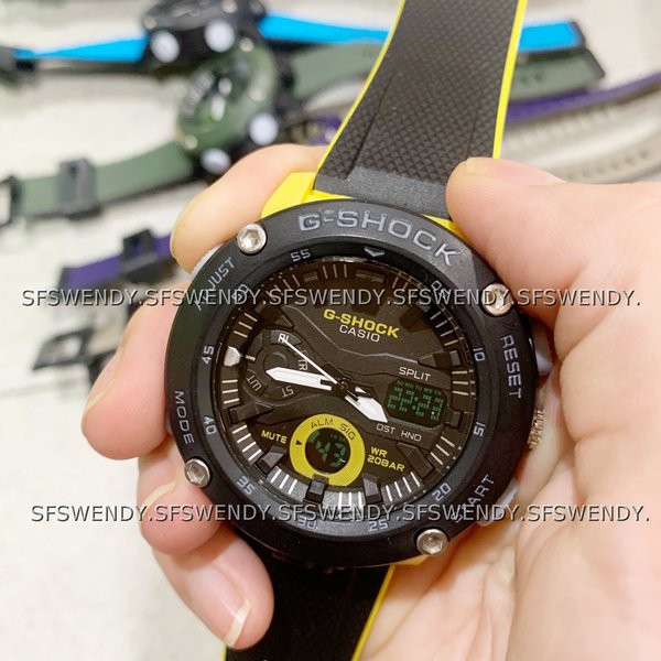 FOTO REAL ... G Shock GA-2000 yellow X Bllack Hitam Army Jam tangan digital pria & anak anti air