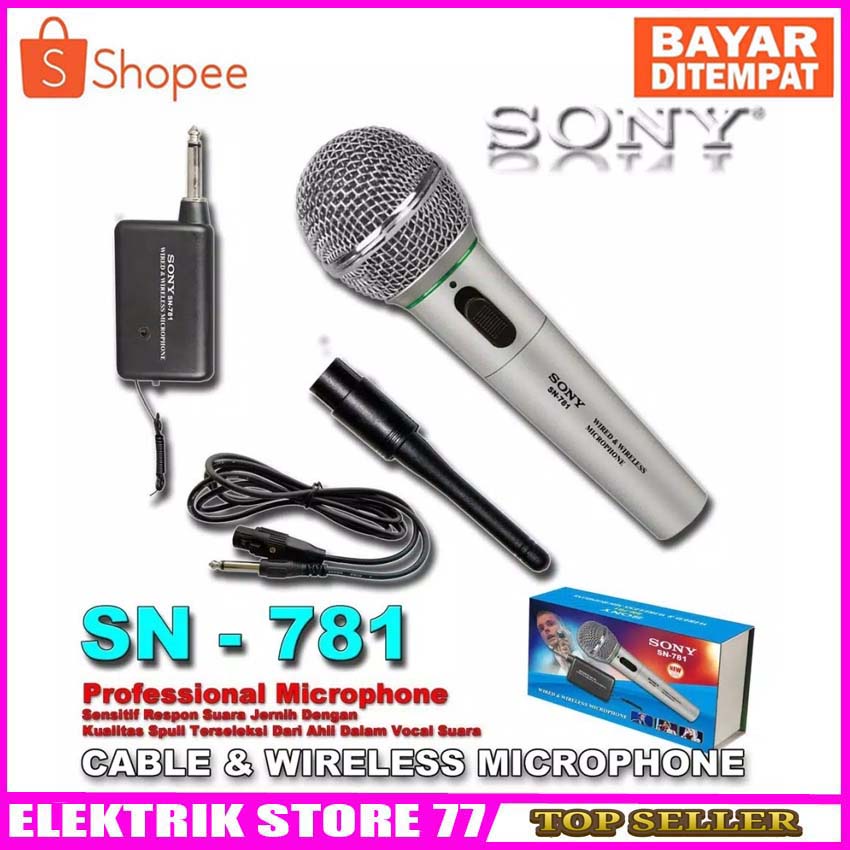 Mic/microphone SONY SN 781 Bisa Wireless Dan Kabel Suara Mantap