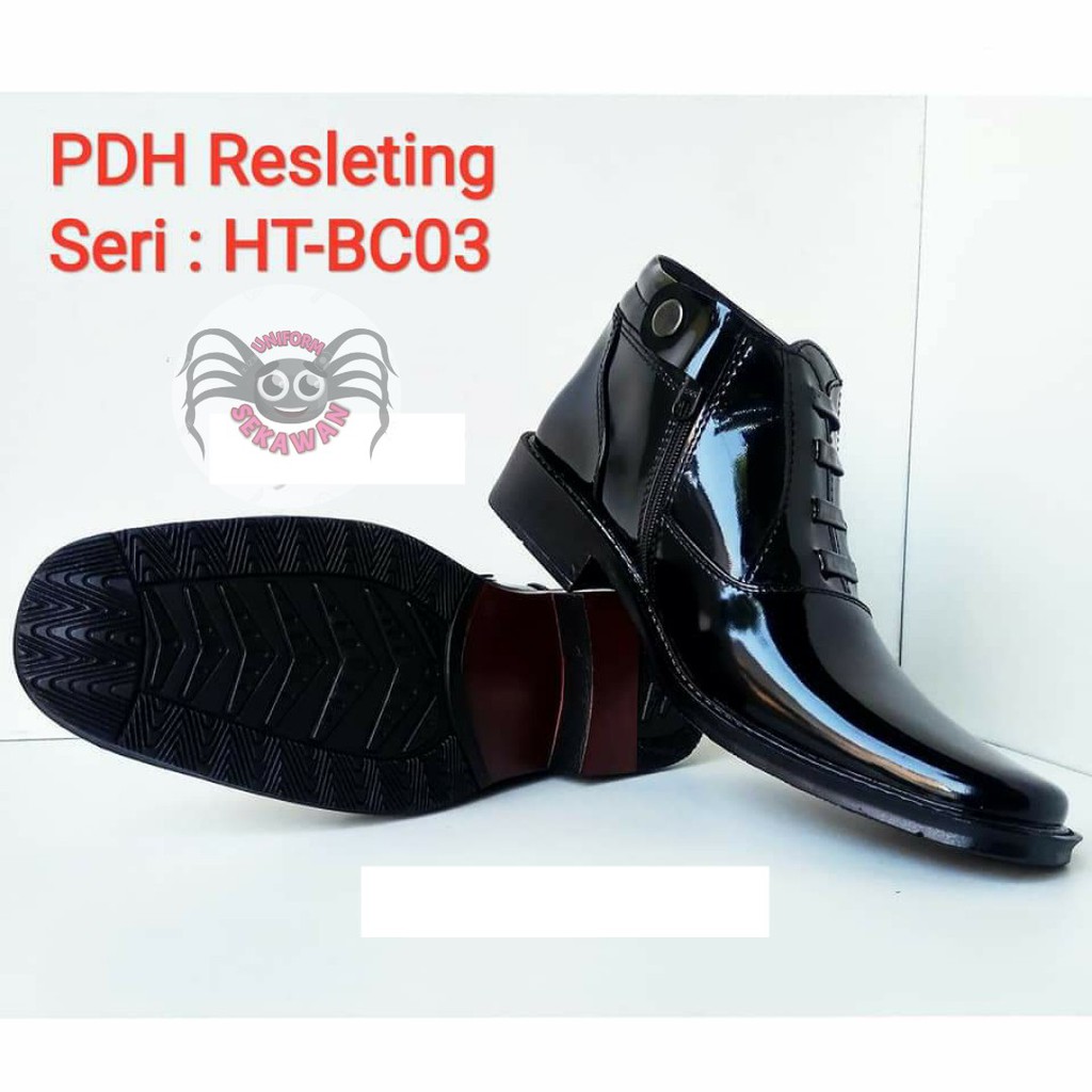 Sepatu PDH 03 TNI POLRI Sepatu Kilap Pantofel Security Satpam