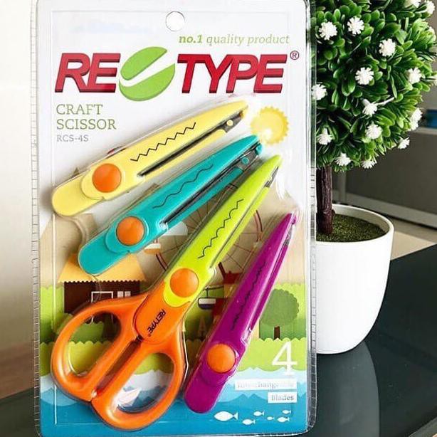 

[[BISA COD]] RETYPE CRAFT SCISSOR 4 in 1 GUNTING VARIASI KREASI 4in1