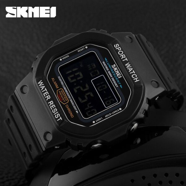 Jam Tangan Digital Pria - DG1134 - EMWS38BK Black - SKMEI