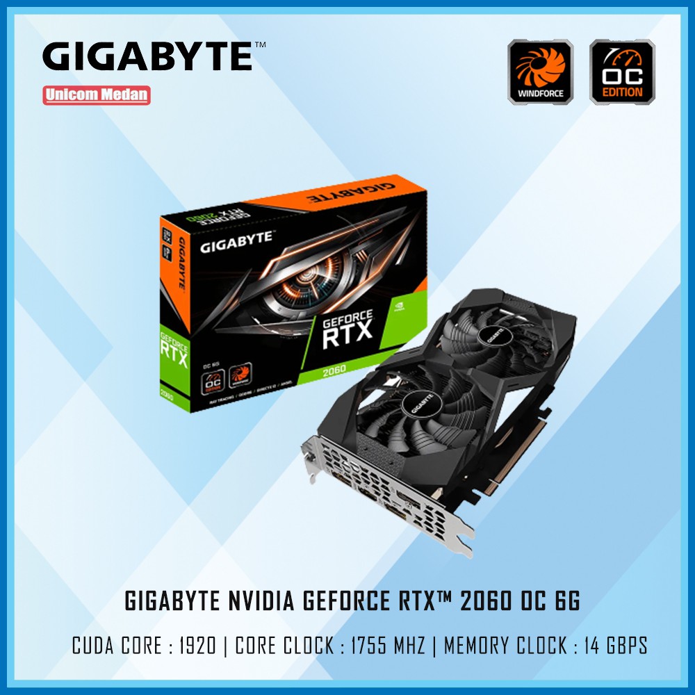 VGA GIGABYTE RTX 2060 6GB GDDR6 192BIT OC